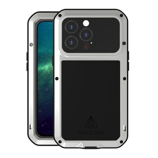 For iPhone 13 Pro LOVE MEI Metal Shockproof Life Waterproof Dustproof Protective Phone Case (Silver) - iPhone 13 Pro Cases by LOVE MEI | Online Shopping South Africa | PMC Jewellery