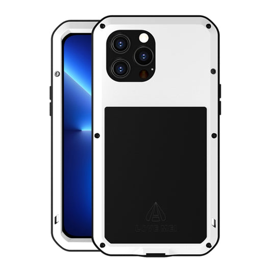 For iPhone 13 Pro Max LOVE MEI Metal Shockproof Life Waterproof Dustproof Protective Phone Case (White) - iPhone 13 Pro Max Cases by LOVE MEI | Online Shopping South Africa | PMC Jewellery