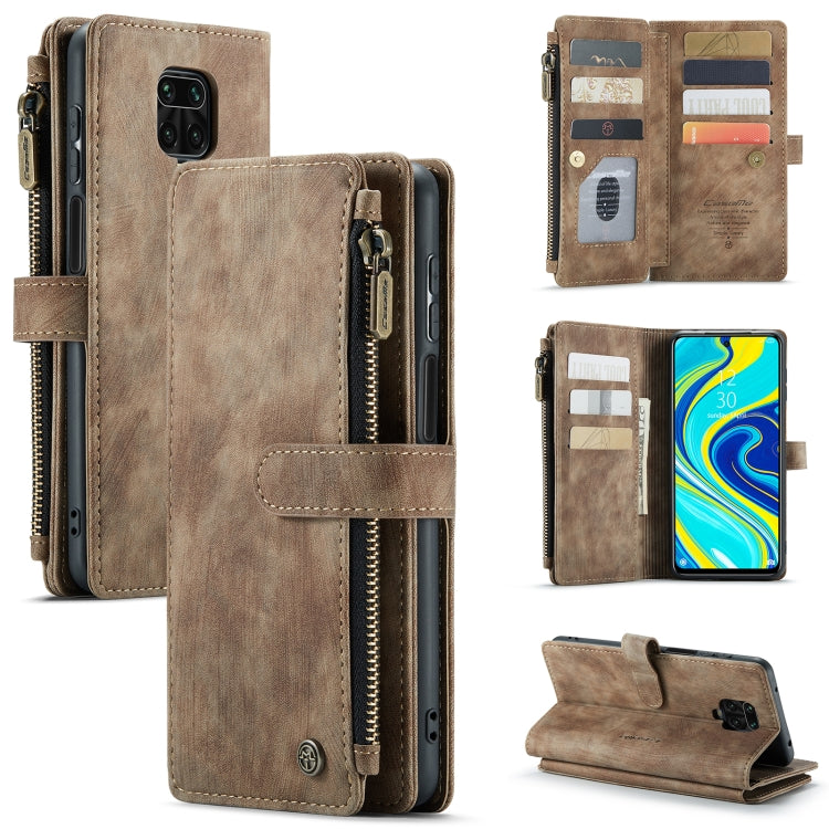 For Xiaomi Redmi Note 9 Pro Max / Redmi Note 9 Pro / Redmi Note 9s CaseMe-C30 Multifunctional Horizontal Flip PU + TPU Phone Case(Brown) - Xiaomi Cases by CaseMe | Online Shopping South Africa | PMC Jewellery | Buy Now Pay Later Mobicred