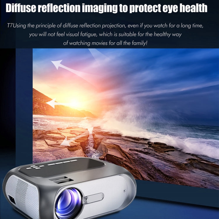 T7 1920x1080P 200 ANSI Portable Home Theater LED HD Digital Projector, Same Screen Version,US Plug (Black) - LED Projector by PMC Jewellery | Online Shopping South Africa | PMC Jewellery | Buy Now Pay Later Mobicred