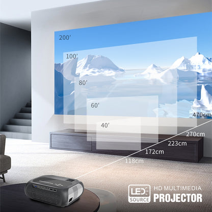 T7 1920x1080P 200 ANSI Portable Home Theater LED HD Digital Projector, Same Screen Version,US Plug (Black) - LED Projector by PMC Jewellery | Online Shopping South Africa | PMC Jewellery | Buy Now Pay Later Mobicred