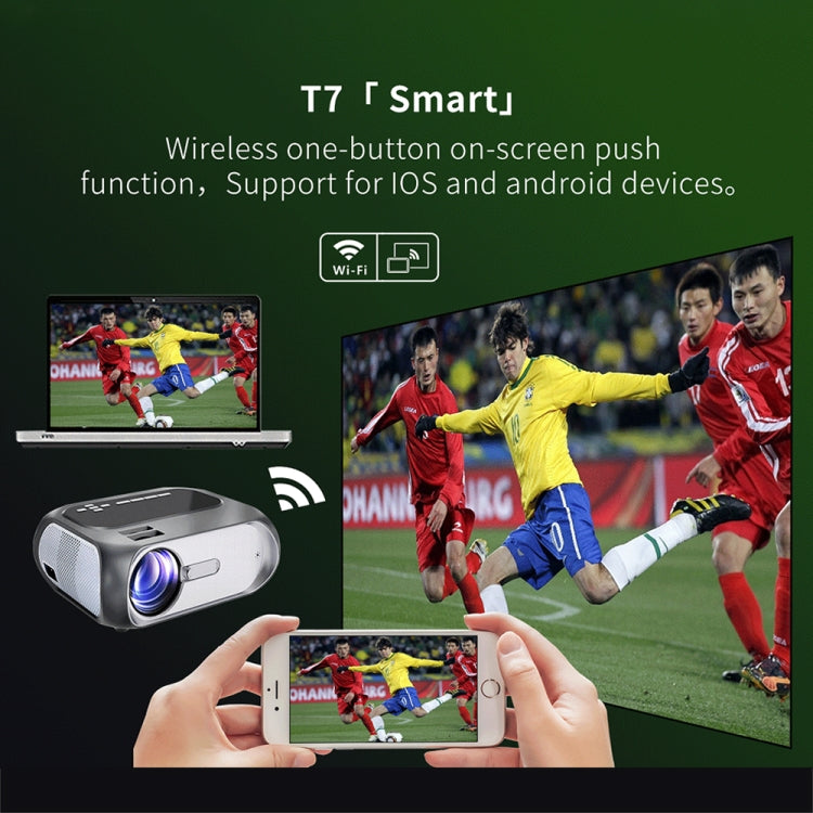 T7 1920x1080P 200 ANSI Portable Home Theater LED HD Digital Projector, Basic Version, UK Plug(Black) - LED Projector by PMC TechLife | Online Shopping South Africa | PMC TechLife | Buy Now Pay Later Mobicred