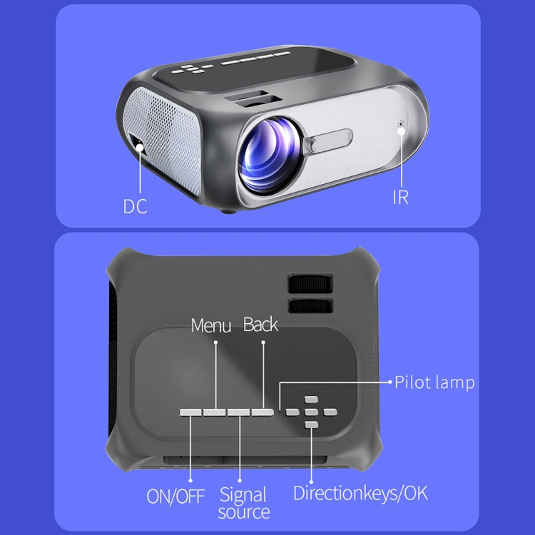 T7 1920x1080P 200 ANSI Portable Home Theater LED HD Digital Projector, Same Screen Version, AU Plug(Black) - LED Projector by PMC TechLife | Online Shopping South Africa | PMC TechLife | Buy Now Pay Later Mobicred