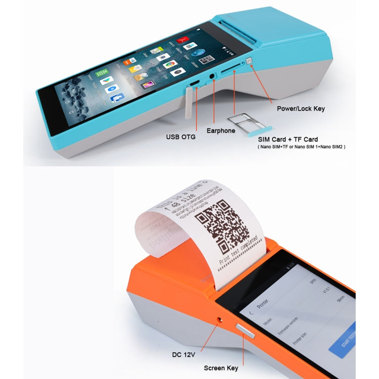 SGT-SP01 5.5 inch HD Screen Handheld POS Receipt Printer, Suit Version, AU Plug(Orange) - Printer by PMC Jewellery | Online Shopping South Africa | PMC Jewellery | Buy Now Pay Later Mobicred