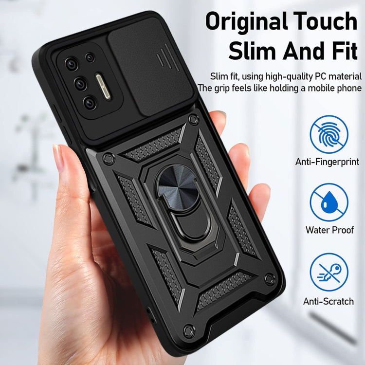 For Motorola Moto G9 Plus Sliding Camera Cover Design TPU+PC Phone Protective Case(Black) - Motorola Cases by PMC Jewellery | Online Shopping South Africa | PMC Jewellery | Buy Now Pay Later Mobicred