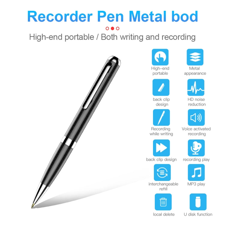 Q96 Intelligent HD Digital Noise Reduction Recording Pen, Capacity:64GB(Black) - Recording Pen by PMC Jewellery | Online Shopping South Africa | PMC Jewellery | Buy Now Pay Later Mobicred