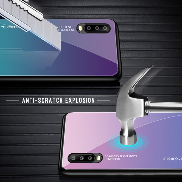 For Huawei P30 Gradient Color Glass Case(Blue) - free shipping - PMC TechLife - Order now!