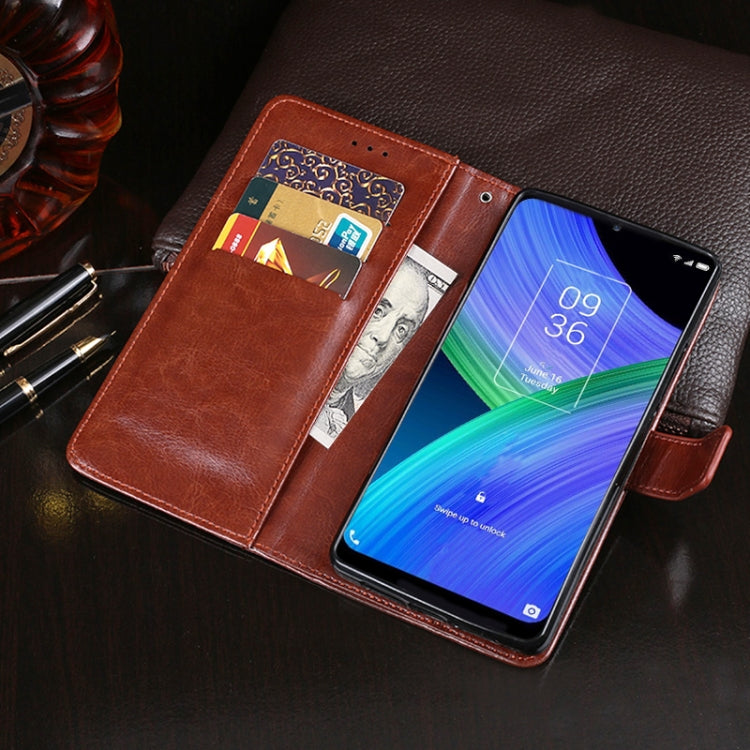 For TCL 20 R 5G idewei Crazy Horse Texture Leather Phone Case(Black) - TCL by idewei | Online Shopping South Africa | PMC Jewellery | Buy Now Pay Later Mobicred