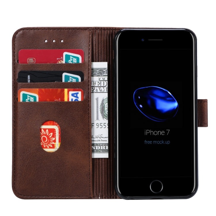 For iPhone 8  / 7 GUSSIM Magnetic Horizontal Flip Leather Case with Holder & Card Slots & & Wallet(Brown) - More iPhone Cases by GUSSIM | Online Shopping South Africa | PMC TechLife
