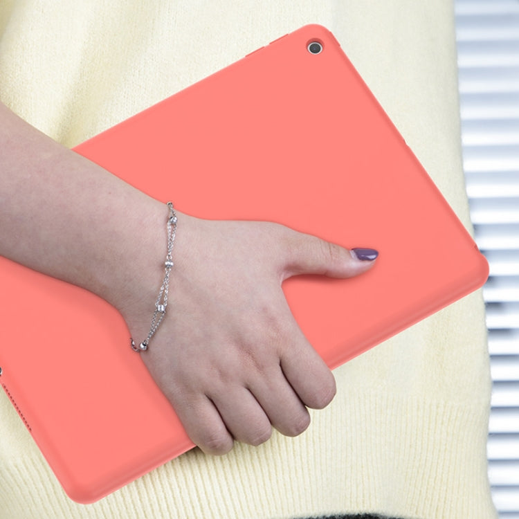 For iPad 10.2 2021 / 2020 / 2019 Mutural Silicone Microfiber Tablet Case(Pink Orange) - free shipping - PMC TechLife - Order now!