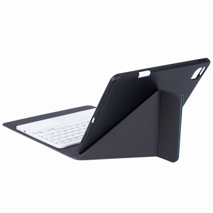 H-097CS Touch Backlight Bluetooth Keyboard Leather Case with Rear Three-fold Holder For iPad 9.7 2018 & 2017(Purple) - free shipping - PMC TechLife - Order now!