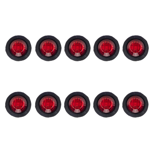 A5010 Red Light 10 in 1 Truck Trailer LED Round Side Marker Lamp - Warning Lights by PMC Jewellery | Online Shopping South Africa | PMC Jewellery | Buy Now Pay Later Mobicred