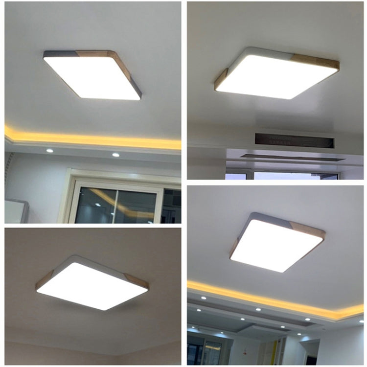 Wood Macaron LED Square Ceiling Lamp, White Light, Size:30cm(Yellow) - free shipping - PMc TechLife - Order now!