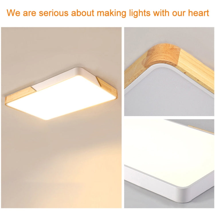 Wood Macaron LED Square Ceiling Lamp, 3-Colors Light, Size:60cm(Gold) - Celling Lights & Chandeliers by PMc TechLife | Online Shopping South Africa | PMc TechLife | Buy Now Pay Later Mobicred