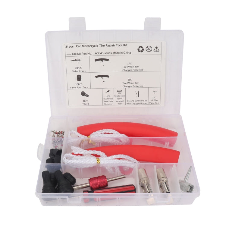 A3545 31 in 1 Car Tire Repair Tool Kit with Red Protective Cover - Tire Repair & Installation Tools by PMC Jewellery | Online Shopping South Africa | PMC Jewellery