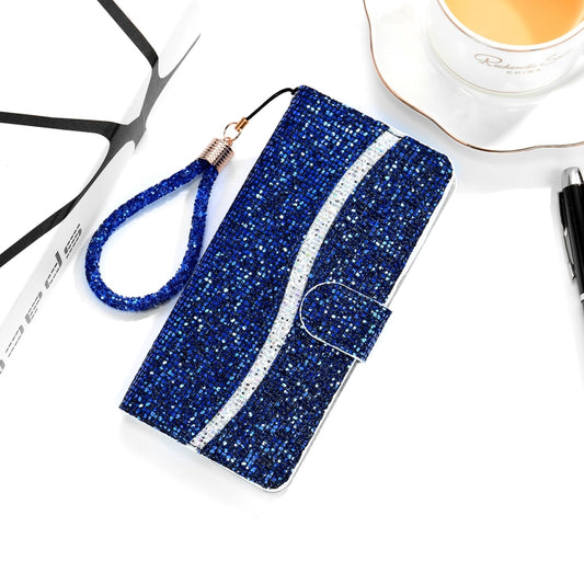 For Samsung Galaxy A73 Glitter Powder Leather Phone Case(Blue) - Galaxy Phone Cases by PMC Jewellery | Online Shopping South Africa | PMC Jewellery