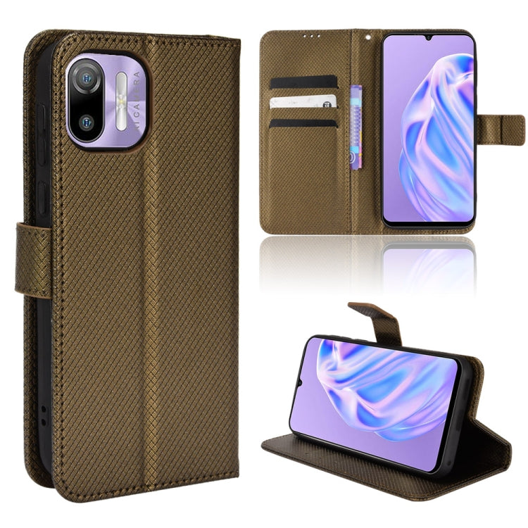 For Ulefone Note 6/ Note 6P Diamond Texture Leather Phone Case(Copper) - Ulefone Cases by PMC Jewellery | Online Shopping South Africa | PMC Jewellery | Buy Now Pay Later Mobicred
