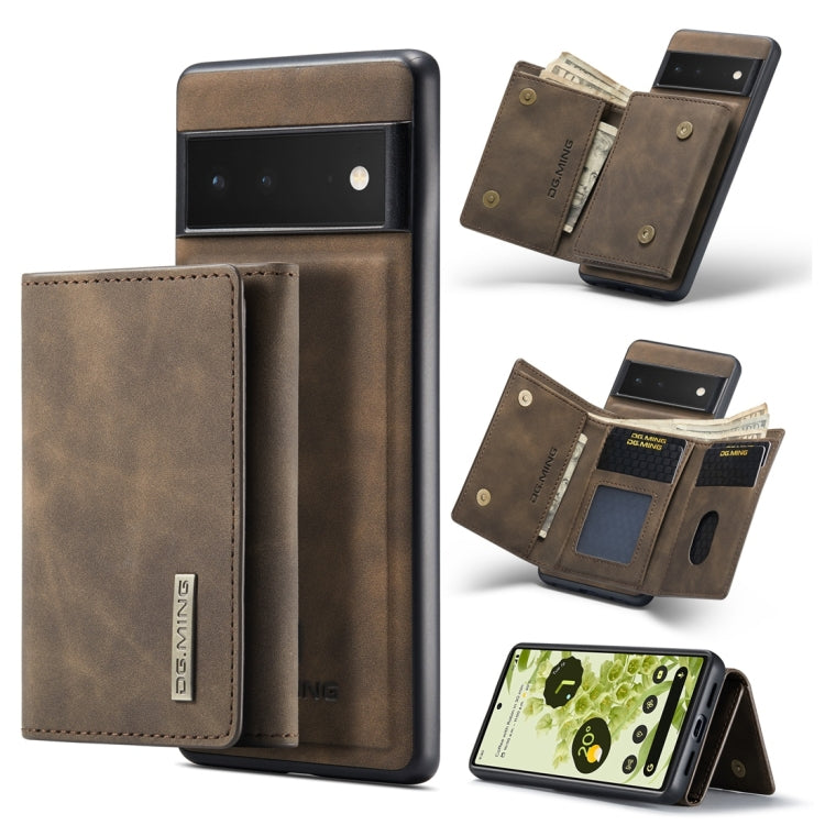 For Google Pixel 6 Pro DG.MING M1 Series 3-Fold Multi Card Wallet Back Cover Leather Phone Case(Coffee) - free shipping - PMC TechLife - Order now!
