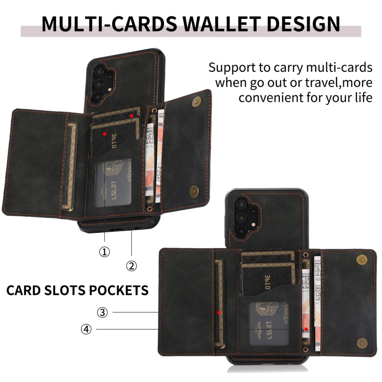 For Samsung Galaxy A32 4G Three-fold Leather Phone Case with Card Slot & Wallet & Holder(Black) - Galaxy Phone Cases by PMC Jewellery | Online Shopping South Africa | PMC Jewellery