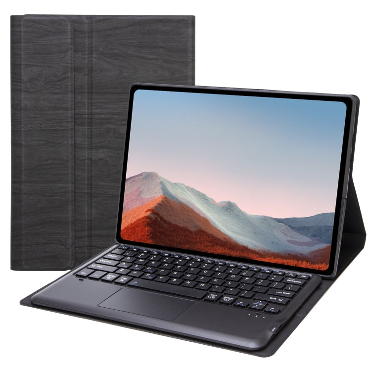 SF109-A Tree Texture Bluetooth Keyboard Leather Case with Touchpad For Microsoft Surface Pro 4 / 5 / 6 / 7(Black + Black) - Others Keyboard by PMC TechLife | Online Shopping South Africa | PMC TechLife | Buy Now Pay Later Mobicred