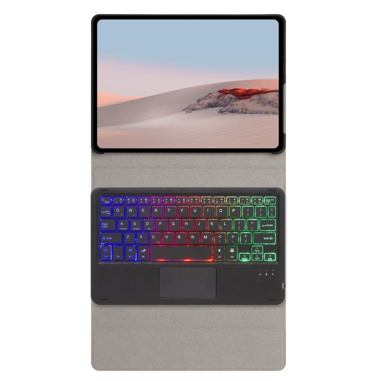 SFGO-AS Tree Texture Backlight Bluetooth Keyboard Leather Case with Touchpad For Microsoft Surface Go 4 / 3 / 2 / 1(Black + Black) - Others Keyboard by PMC TechLife | Online Shopping South Africa | PMC TechLife