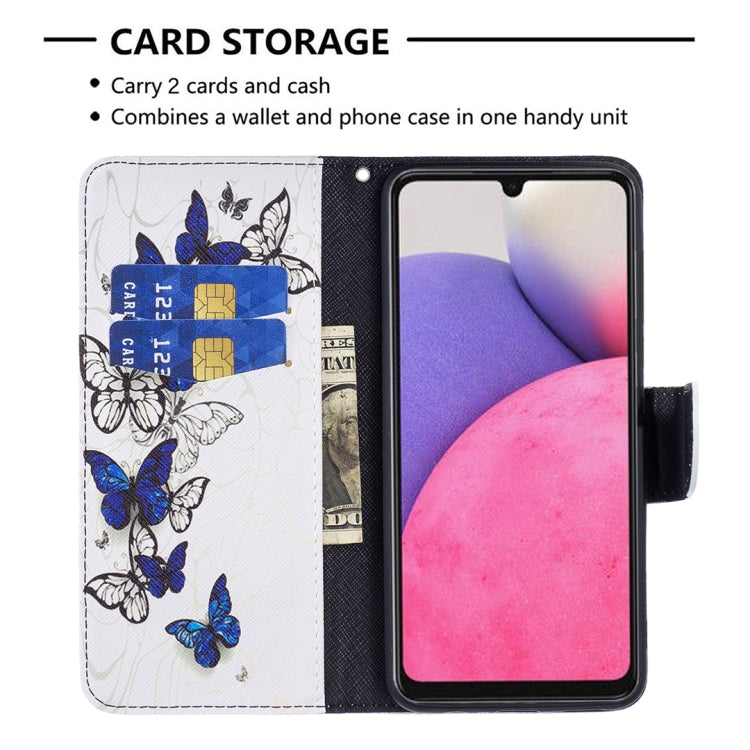 For Samsung Galaxy A33 5G Colored Drawing Leather Phone Case(Butterflies) - Galaxy Phone Cases by PMC Jewellery | Online Shopping South Africa | PMC Jewellery