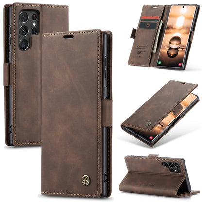 For Samsung Galaxy S22 Ultra 5G CaseMe 013 Multifunctional Leather Phone Case(Coffee) - Galaxy S22 Ultra 5G Cases by CaseMe | Online Shopping South Africa | PMC Jewellery | Buy Now Pay Later Mobicred