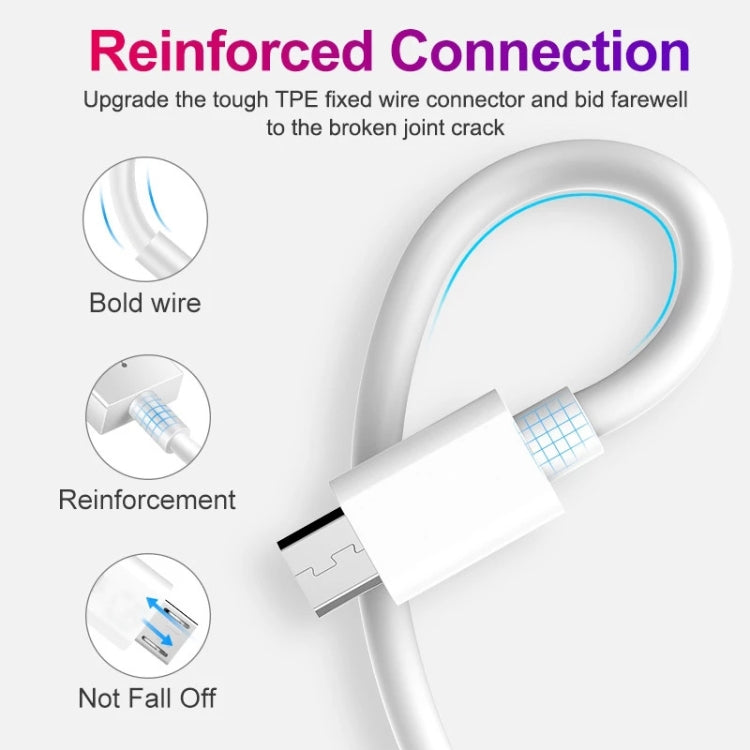USB to Micro USB Copper Core Charging Cable, Cable Length:1m(White) - Micro USB Cable by PMC TechLife | Online Shopping South Africa | PMC TechLife | Buy Now Pay Later Mobicred