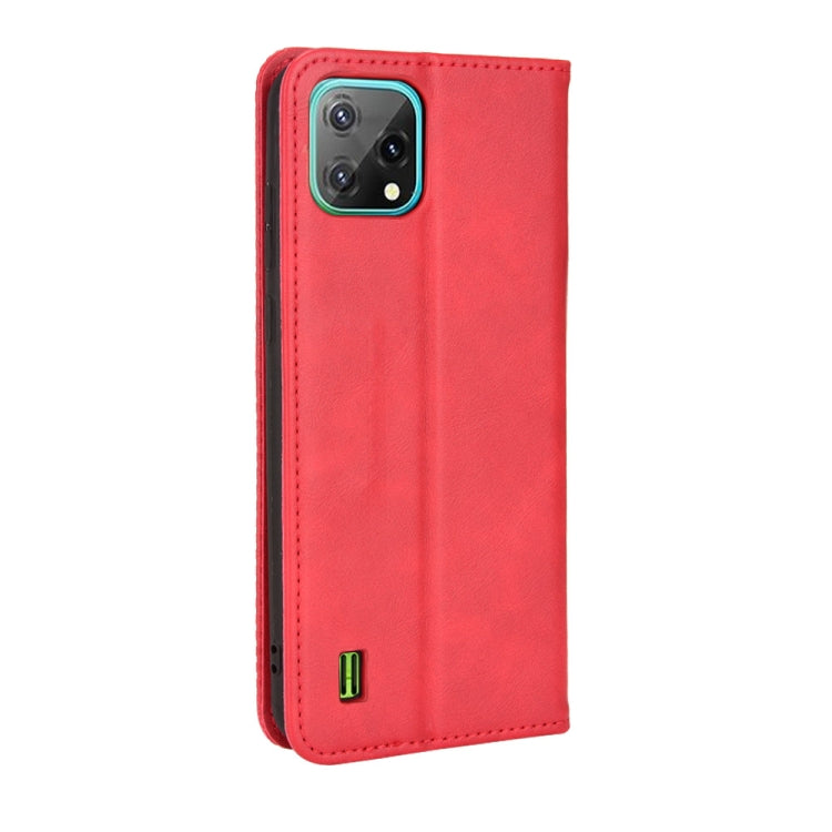 For Blackview A55 Magnetic Buckle Retro Crazy Horse Leather Phone Case(Red) - More Brand by PMC Jewellery | Online Shopping South Africa | PMC Jewellery | Buy Now Pay Later Mobicred