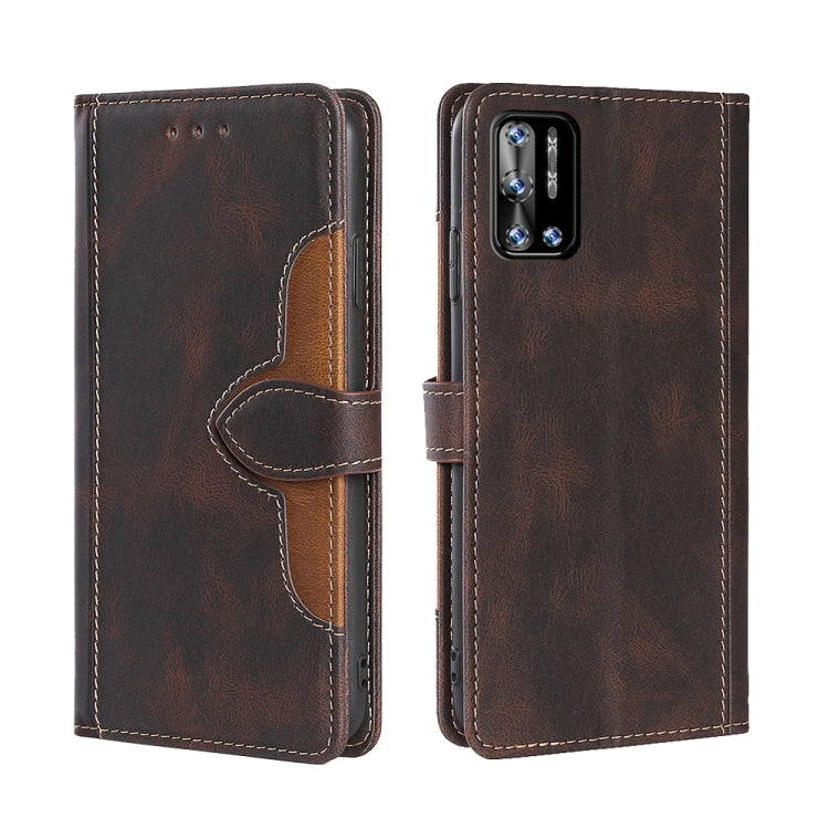 For Doogee N40 Pro Skin Feel Straw Hat Magnetic Buckle Leather Phone Case(Brown) - Doogee Cases by PMC Jewellery | Online Shopping South Africa | PMC Jewellery | Buy Now Pay Later Mobicred