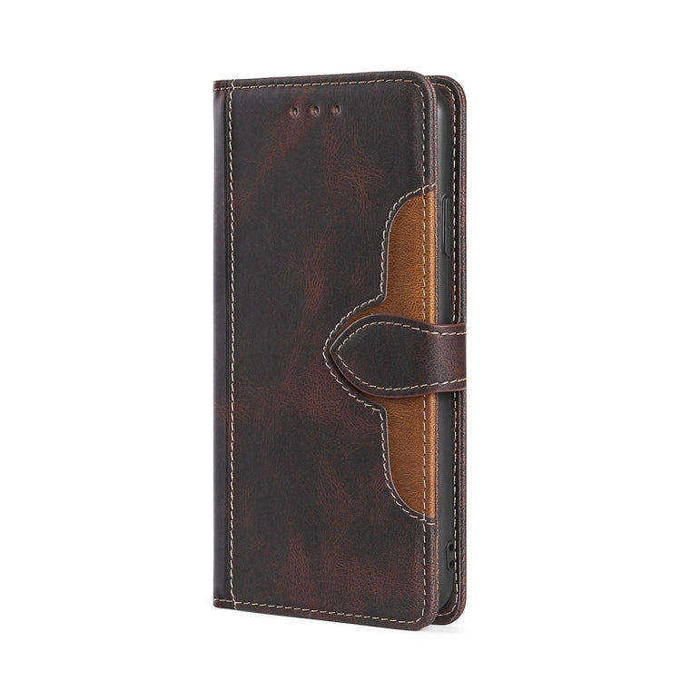 For Doogee N40 Pro Skin Feel Straw Hat Magnetic Buckle Leather Phone Case(Brown) - Doogee Cases by PMC Jewellery | Online Shopping South Africa | PMC Jewellery | Buy Now Pay Later Mobicred