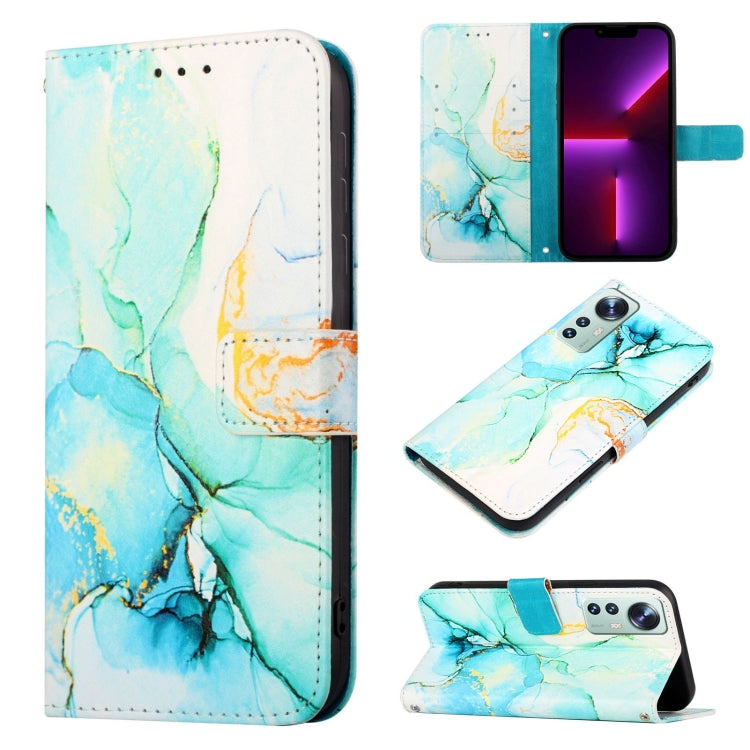 For Xiaomi 12 Pro PT003 Marble Pattern Flip Leather Phone Case(Green LS003) - free shipping - PMC TechLife - Order now!