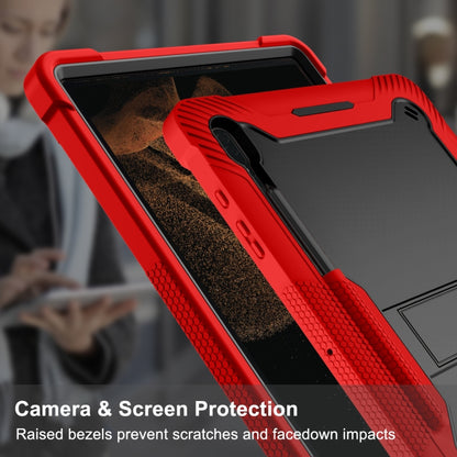 For Samsung Galaxy Tab S9  Ultra / S8 Ultra Silicone + PC Shockproof Protective Tablet Case(Red + Black) - Galaxy Tab S8 Ultra Cases by PMC Jewellery | Online Shopping South Africa | PMC Jewellery | Buy Now Pay Later Mobicred