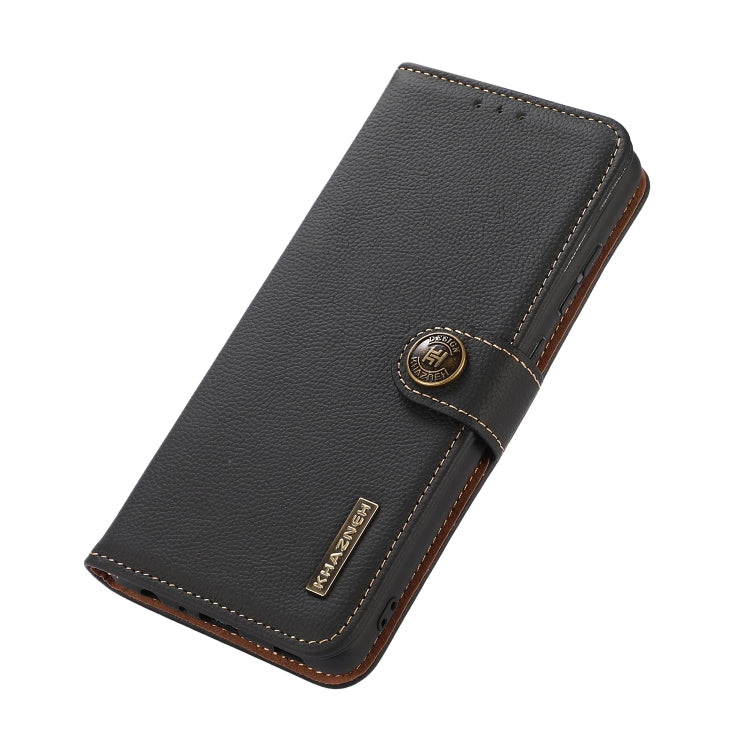For Google Pixel 7 Pro 5G KHAZNEH Custer Genuine Leather RFID Phone Case(Black) - Google Cases by PMC TechLife | Online Shopping South Africa | PMC TechLife | Buy Now Pay Later Mobicred