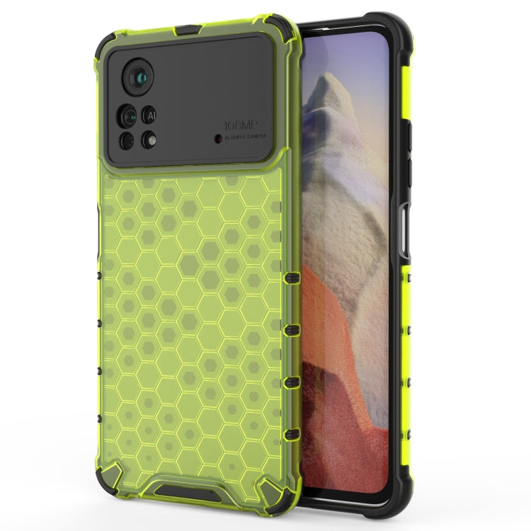 For Xiaomi Poco X4 Pro 5G Shockproof Honeycomb PC + TPU Case(Green) - Xiaomi Cases by PMC Jewellery | Online Shopping South Africa | PMC Jewellery