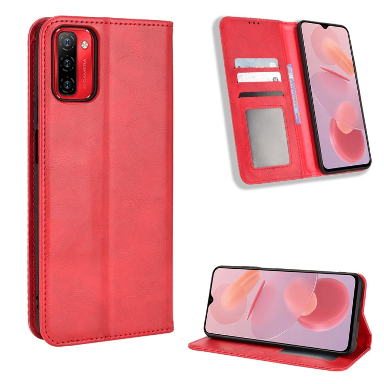 For Ulefone Note 12P Magnetic Buckle Retro Texture Leather Phone Case(Red) - Ulefone Cases by PMC Jewellery | Online Shopping South Africa | PMC Jewellery | Buy Now Pay Later Mobicred