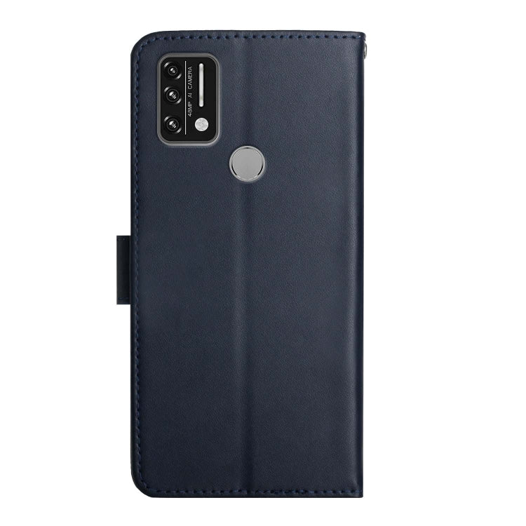 For UMIDIGI A9 Genuine Leather Fingerprint-proof Flip Phone Case(Blue) - More Brand by PMC TechLife | Online Shopping South Africa | PMC TechLife | Buy Now Pay Later Mobicred
