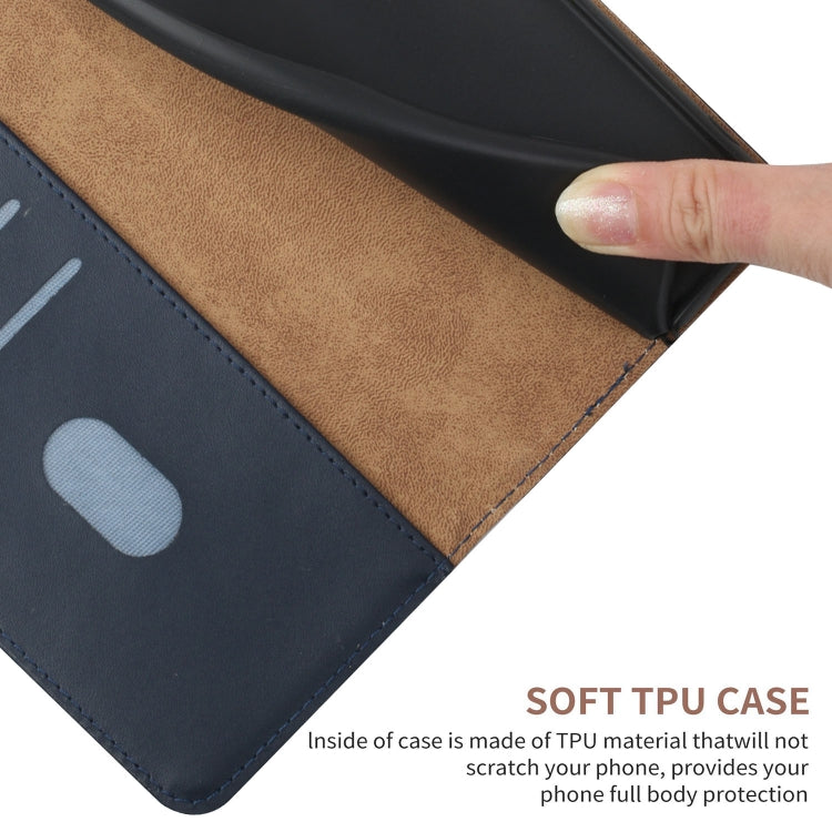 For OnePlus 9R Genuine Leather Fingerprint-proof Horizontal Flip Phone Case(Blue) - OnePlus Cases by PMC TechLife | Online Shopping South Africa | PMC TechLife | Buy Now Pay Later Mobicred