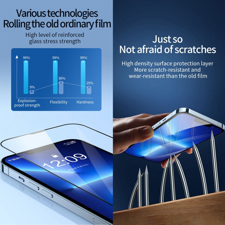For iPhone 16e / 13 / 13 Pro Fast Attach Dust-proof Anti-static Tempered Glass Film - iPhone 13 Tempered Glass by PMC TechLife | Online Shopping South Africa | PMC TechLife | Buy Now Pay Later Mobicred