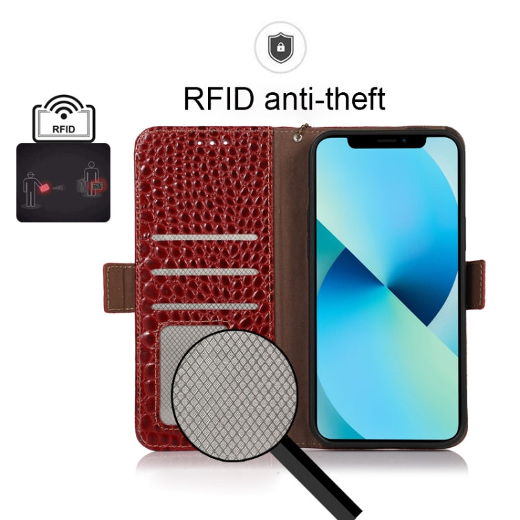 For Kyocera Digno BX2 Crocodile Top Layer Cowhide Leather Phone Case(Red) - More Brand by PMC TechLife | Online Shopping South Africa | PMC TechLife | Buy Now Pay Later Mobicred