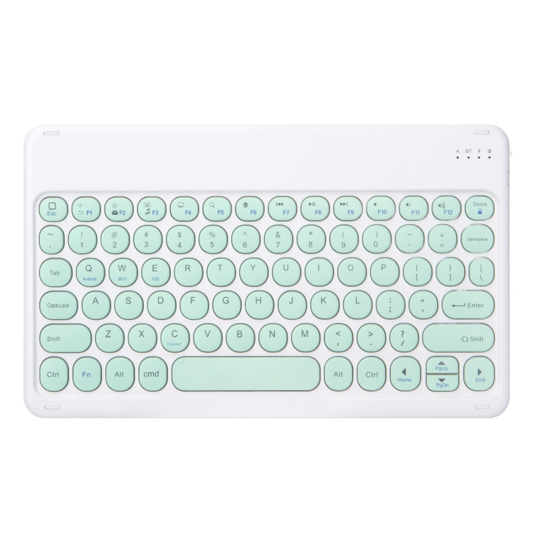 +X3 Universal Candy Color Round Keys Bluetooth Keyboard Leather Case(Fresh Green) - Universal Keyboard by PMC Jewellery | Online Shopping South Africa | PMC Jewellery