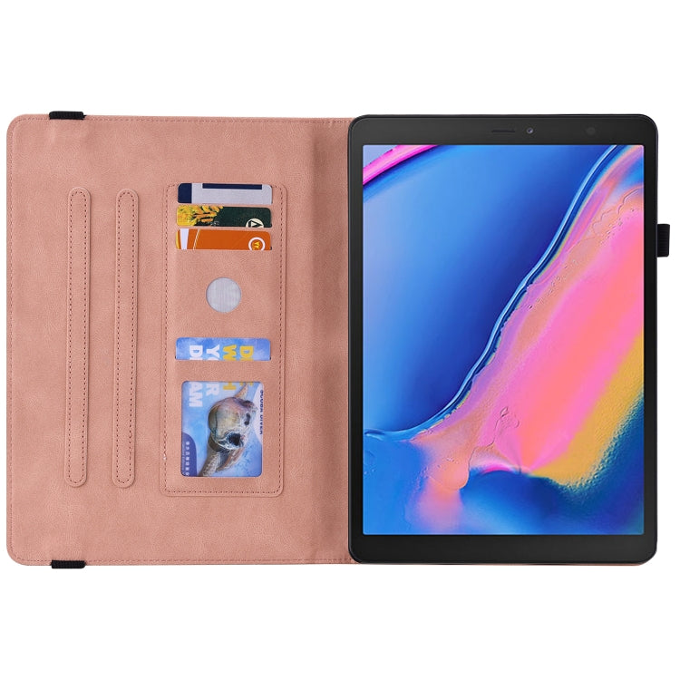 For Samsung Tab A 8.0 2019 T290/T295/T297 Butterfly Flower Embossed Leather Tablet Case(Rose Gold) - Other Galaxy Tab PC by PMC Jewellery | Online Shopping South Africa | PMC Jewellery