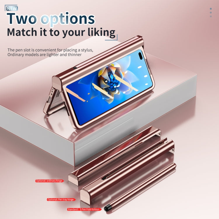 For Huawei Mate X2 Full Body Electroplating Hinge Phone Case with Stylus(Pink) - Huawei Cases by PMC TechLife | Online Shopping South Africa | PMC TechLife | Buy Now Pay Later Mobicred