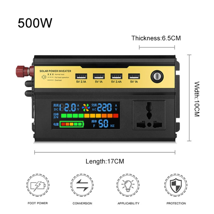 8896 500W Car Smart Multi-functional Digital Display Inverter, Specification:24V - Modified Square Wave by PMC Jewellery | Online Shopping South Africa | PMC Jewellery | Buy Now Pay Later Mobicred