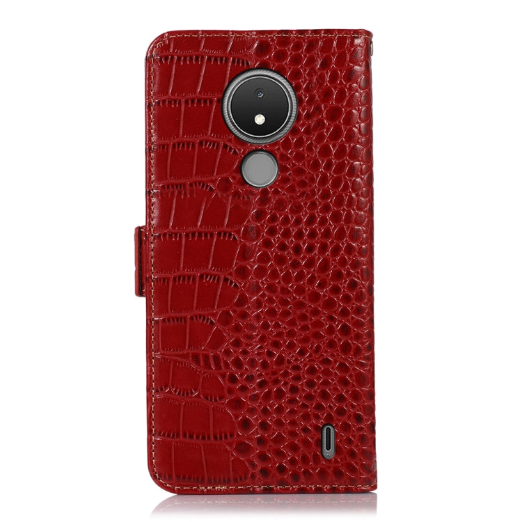 For Nokia C21 Crocodile Top Layer Cowhide Leather Phone Case(Red) - Nokia Cases by PMC TechLife | Online Shopping South Africa | PMC TechLife | Buy Now Pay Later Mobicred
