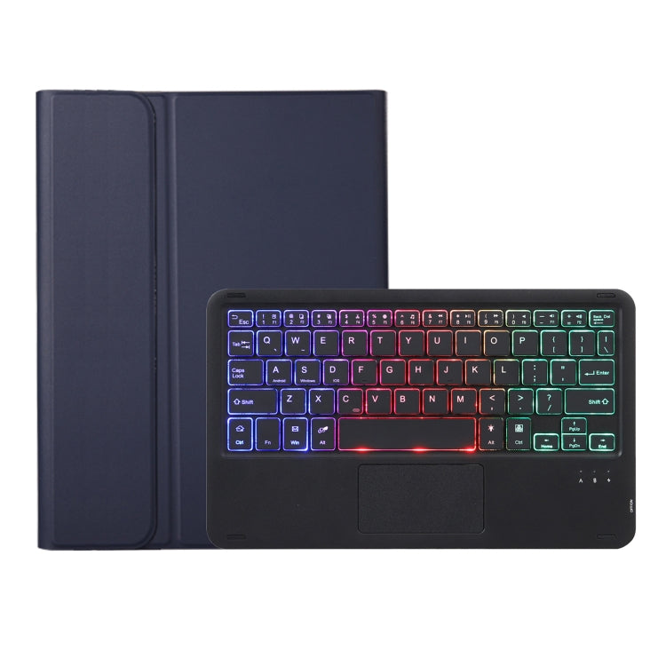 For Samsung Galaxy Tab S8 / S7 A700B-AS Lambskin Texture Backlight Bluetooth Keyboard Leather Tablet Case(Blue) - Samsung Keyboard by PMC TechLife | Online Shopping South Africa | PMC TechLife