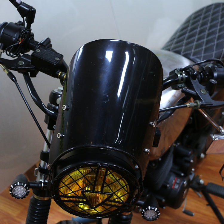 XRL-456120 Motorcycle 5-7 inch Headlight Retro Windshield(Grey Blue) - Others by PMC TechLife | Online Shopping South Africa | PMC TechLife | Buy Now Pay Later Mobicred