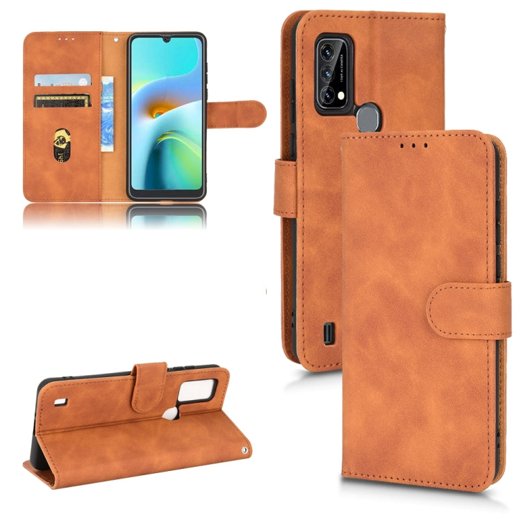 For Blackview A50 Skin Feel Magnetic Flip Leather Phone Case(Brown) - More Brand by PMC Jewellery | Online Shopping South Africa | PMC Jewellery