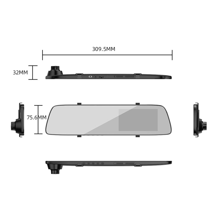 Anytek A5+ 4.5 inch FHD 1920x1080P Car Front & Rearview Mirror DVR Camera - Car DVRs by PMC TechLife | Online Shopping South Africa | PMC TechLife | Buy Now Pay Later Mobicred