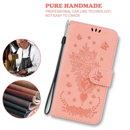 For OPPO A74 5G / A93 5G / A54 5G Butterfly Rose Embossed Leather Phone Case(Pink) - OPPO Cases by PMC Jewellery | Online Shopping South Africa | PMC Jewellery
